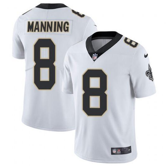 Men's New Orleans Saints #8 Archie Manning 2021 White Vapor Untouchable Limited Stitched Jersey